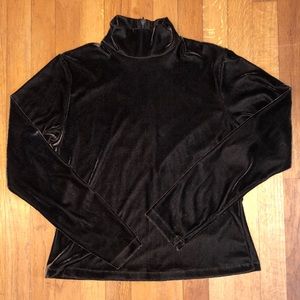Chocolate brown velvet turtleneck S
